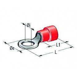 Terminal olhal 6mm Verm.